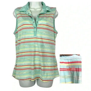 Puma Sleeveless Collar Tank Top‎ MEDIUM Sports 1/4 Button Up